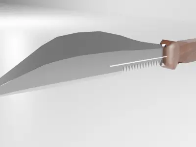 Knife with wooden handle 3D model
