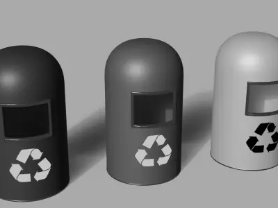 Trashbin 3D model Free low-poly 3D model