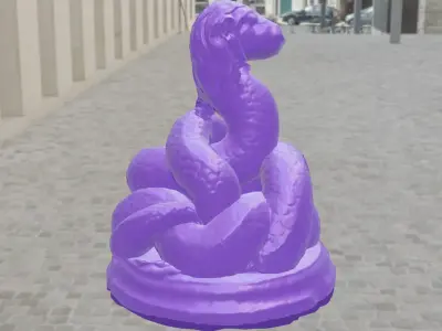 Plastic snake for decoration Low-poly 3D model