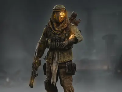 Sci Fi Terrorist Low-poly 3D model