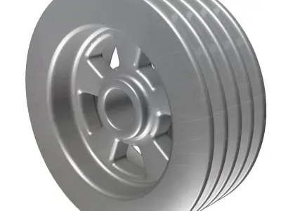 Classic Mechanical Pulley Low-poly 3D model