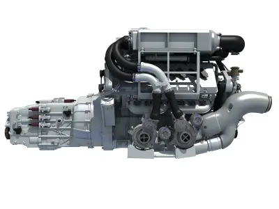 Bugatti Veyron Engine 3D model