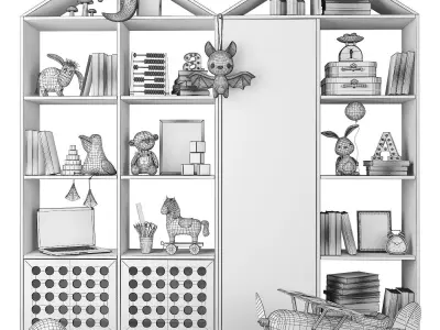 Kids room furniture and decor 2 3D model