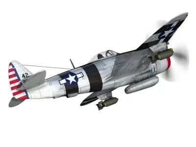Republic P-47 Thunderbolt - Passionate Patsy 3D model
