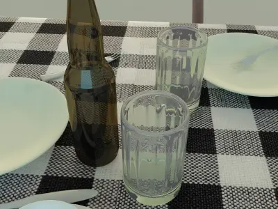 Table and Chairs Free 3D model order