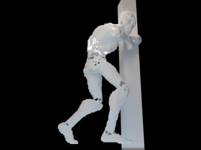 Alien Statue in pose 3D model