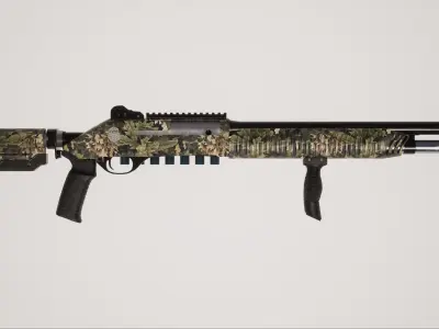 Shotgun 1 Low-poly 3D model