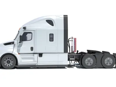 Modern White Semi Truck 3D model