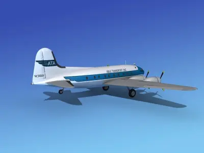 Boeing 307 Stratoliner Able transport 3D model