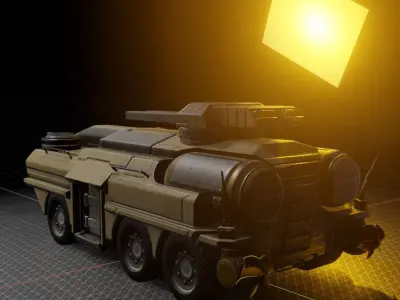 Amphibious Tank in Blender28 Free low-poly 3D model