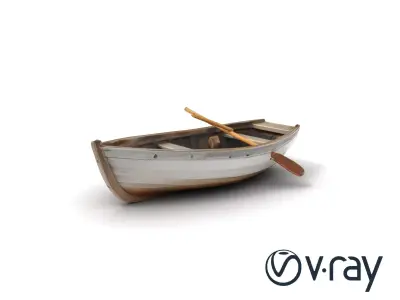 Weathered Wooden Rowboat model pack Low-poly 3D model