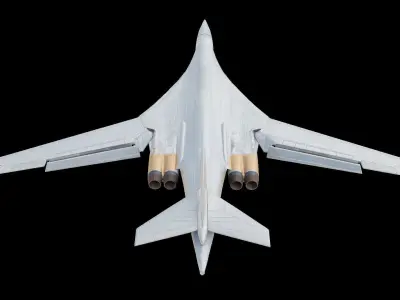 Tupolev Tu-160 Russian strategic bomber Low-poly 3D model