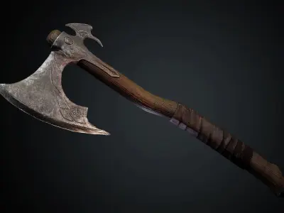 Medieval Axe Low-poly Game ready Low-poly 3D model