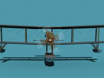 Airco DH-4 Unmarked Seaplane 3D model