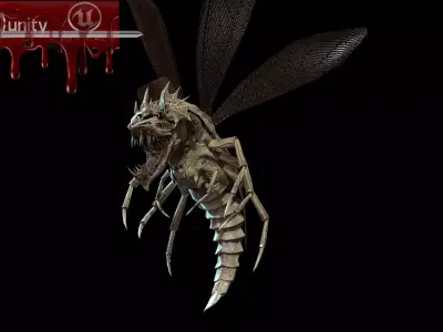 Flying Bug 3 Low-poly 3D model