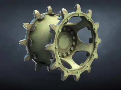 M2 Bradley and M270 MLRS Wheels Set Low-poly 3D model