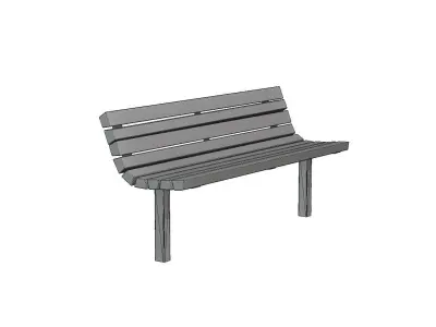 Wooden Bench Weathered 2 Free low-poly 3D model