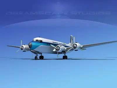 Douglas DC-7B Island Charters 3D model
