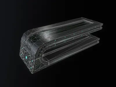 Sci-fi table desk type 1 Low-poly 3D model