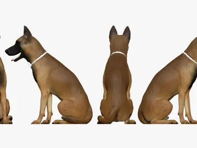 001266 smiling dog with butterfly 3D model