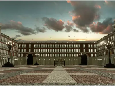MayorSquare of Madrid Low-poly 3D model