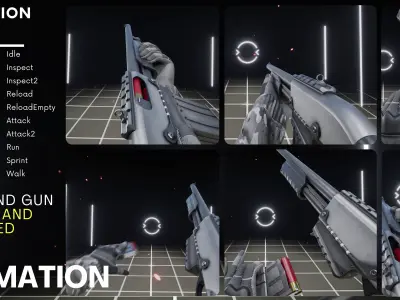 Remington 870 FPS Animation Low-poly 3D model