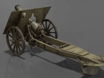 Type 99 10cm Mountain Gun Low-poly 3D model