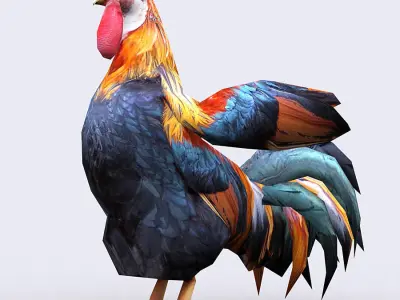 3DRT - Rooster Low-poly 3D model