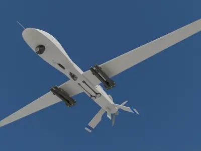 MQ-1C Drone Low-poly 3D model