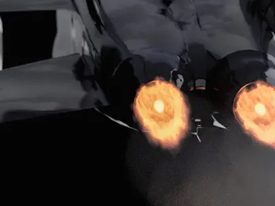 f18 black and gold rigged with procedural textures 3D model