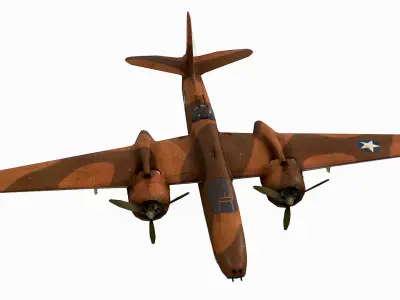 United States light bomber Douglas A-20 Havoc Low-poly 3D model