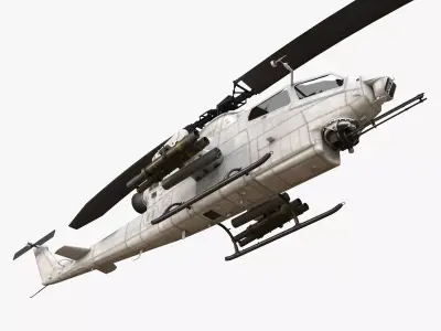 Bell AH-1S Cobra Blank Complex Animation Low-poly 3D model