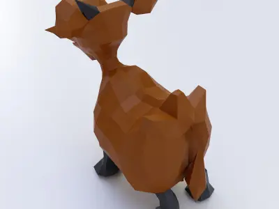 Cow toon 3d model  Low-poly 3D model
