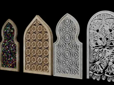  Church window and door 3D model