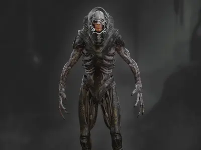 Artificial Cyborg Low-poly 3D model