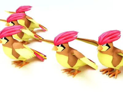 Pidgeotto Model group of pokemon birds 3D model