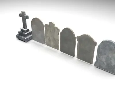 Gravestones Set 3D model