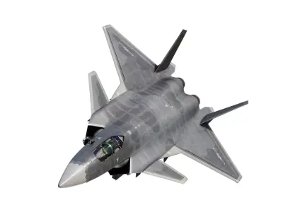 J20 J-20 F-20 F20 China J20 stealth fighter  Low-poly 3D model