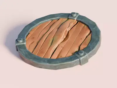 Low poly stylized shield Low-poly 3D model Low-poly 3D model