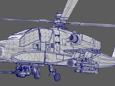 apache attack helicopter ah 64 Low-poly 3D model
