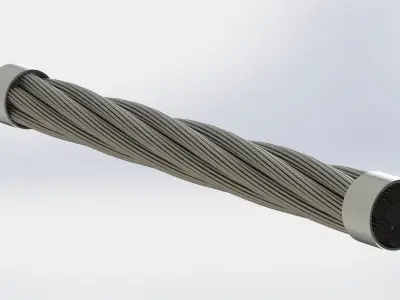 Steel rope sample GOST 7668 3D model