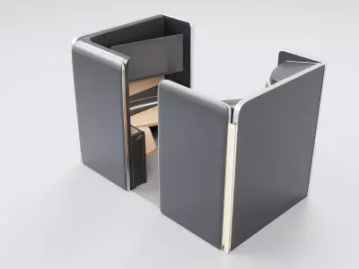 First-class cabin with passenger seat animated 3D model