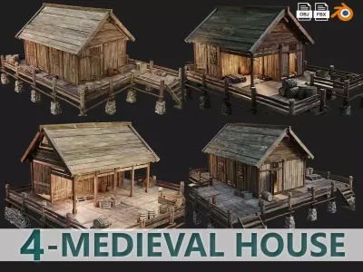 Old Lake House PBR 4K GameReady Pack 21 to 24 Low-poly 3D model