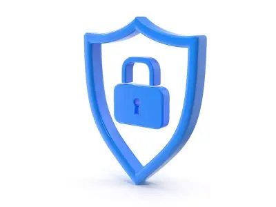 Shield and Lock Icon Low-poly 3D model