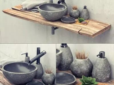 Stone washbasin 3D model