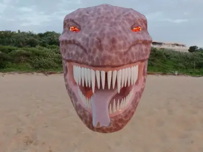 Sculpted Monster Head 001 Free 3D model