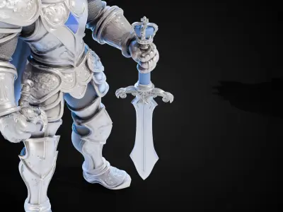 Stylized Sword - Ceremonial Royal Throneblade - Game Ready 3D model