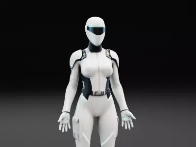 Sci-Fi Female Assassin  Low-poly 3D model