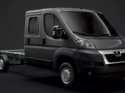 Peugeot Manager Chassis Truck Crew Cab 4035WB 2014 3D model