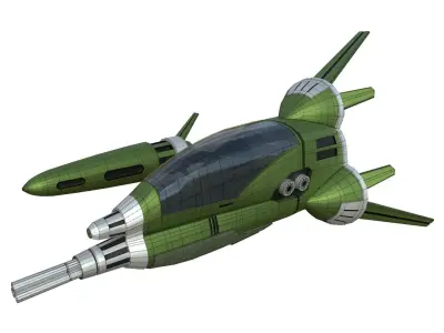 Fighter Pod Low-poly 3D model